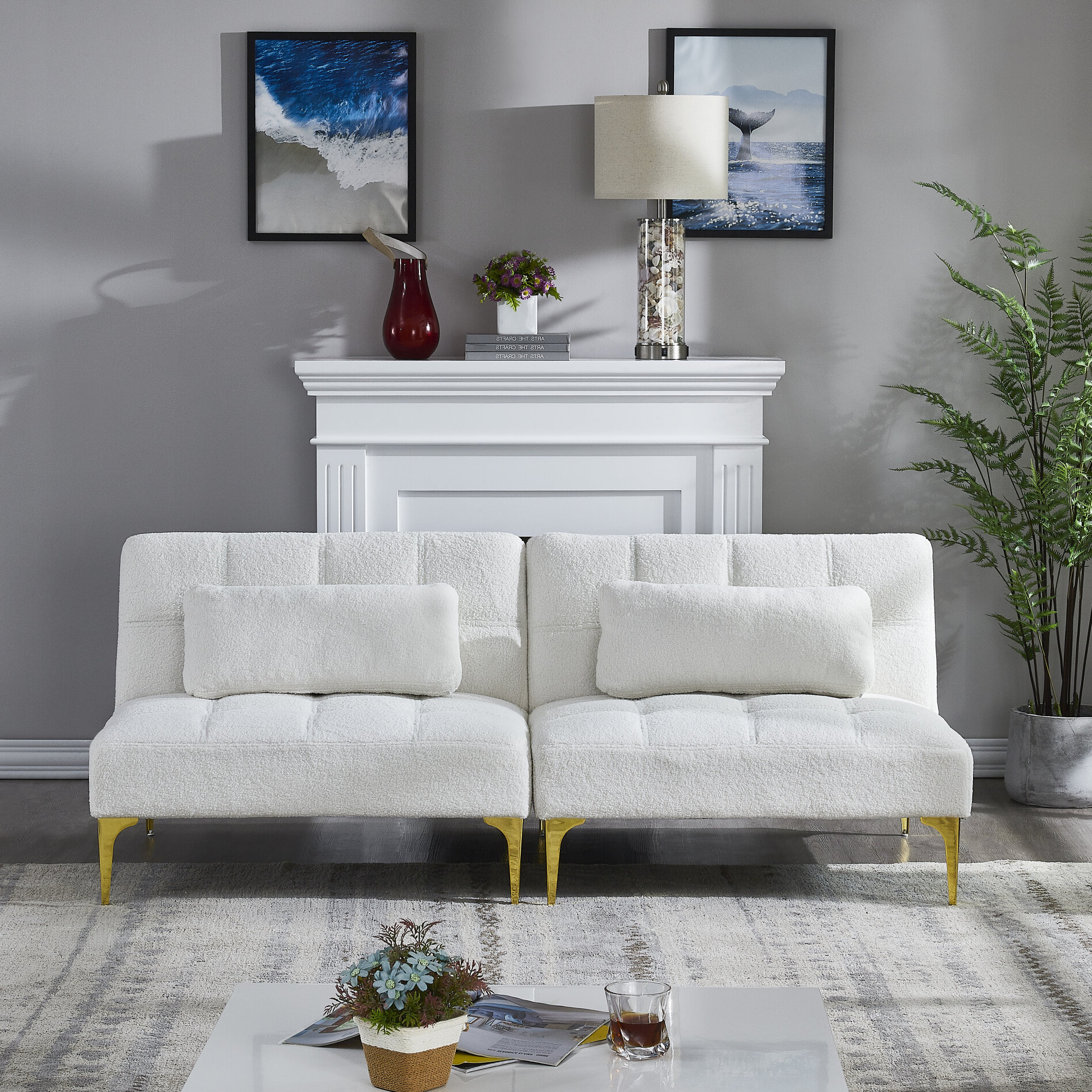 Convertible Teddy Loveseat Bed, Modern Minimalist Chair With Adjustable ... regarding Minimalist Sleeper Chair