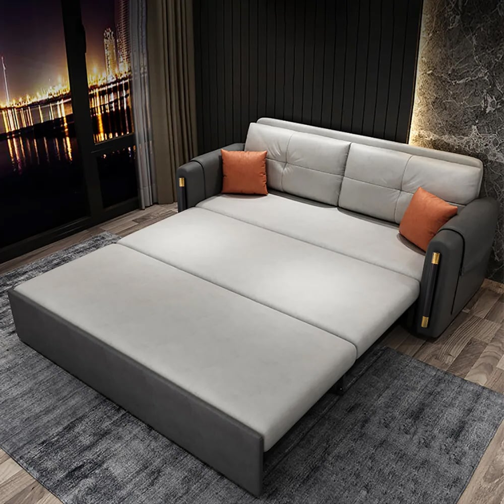 Free Shipping On 81&amp;quot; Modern Gray Convertible Full Sleeper Sofa Bed With ... with The hidden art of maximizing space with clever storage sofa bed solutions