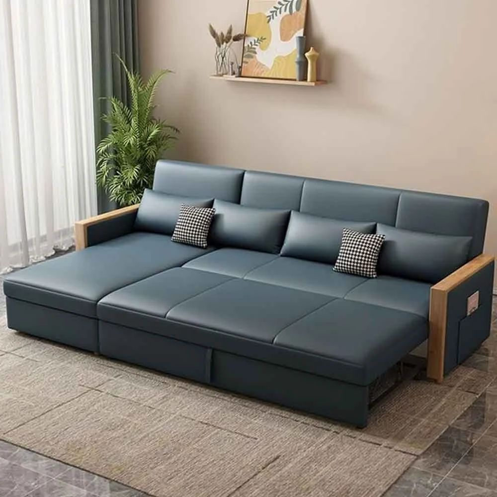Leather 4 Seater Sofa Cum Bed With Storage At ₹ 45000/Piece In ... for Understanding the price range of sofa beds that double as storage units