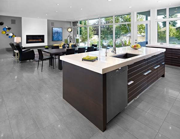 Transforming kitchens with contemporary floor tile aesthetics