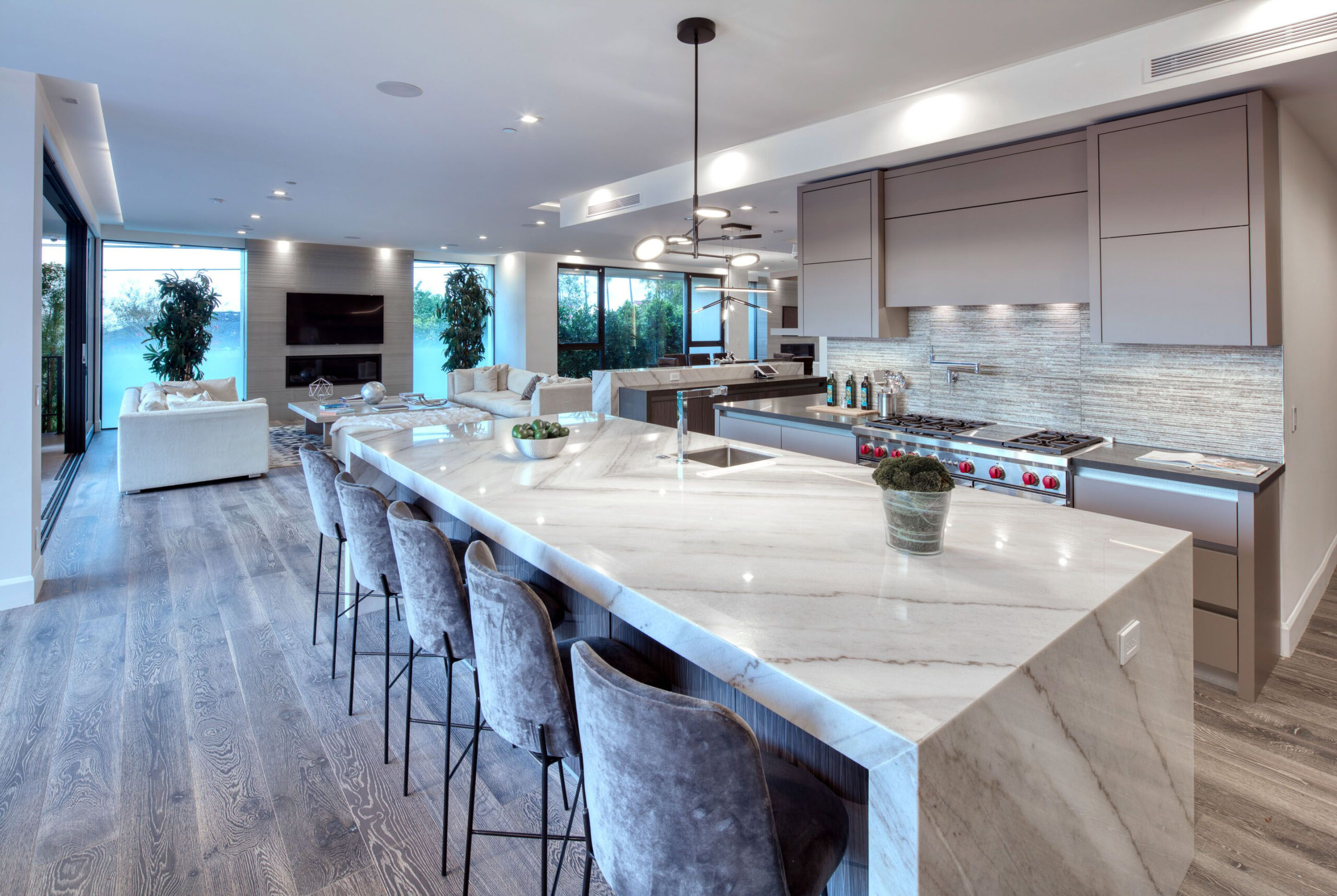Modern Luxury Kitchen | Big Modern Kitchen, Marble Kitchen Island ... in Modern Kitchen Marble