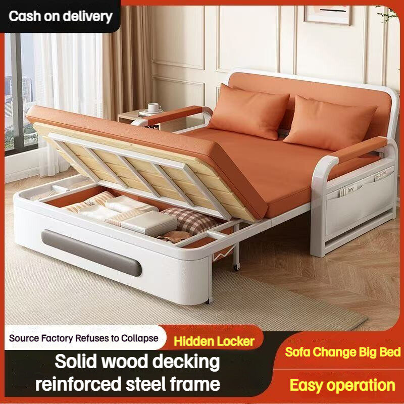 Multifunctional Double Folding Sofa Bed - Easy To Clean, Space-Saving ... in Compact living room furniture simple sofa bed ideas