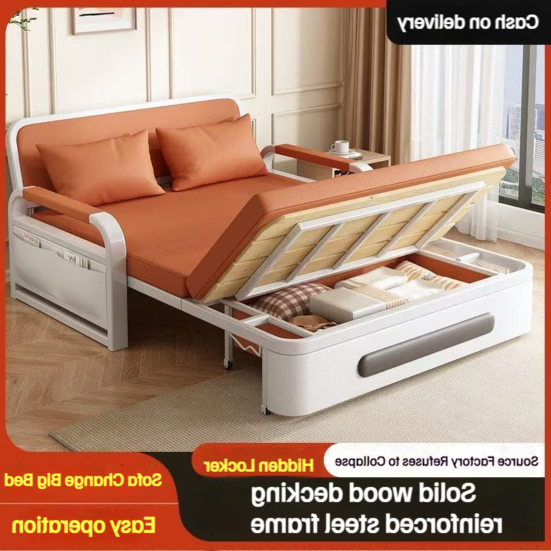 Multifunctional Double Folding Sofa Bed - Easy To Clean, Space-Saving ... in Compact living room furniture simple sofa bed ideas