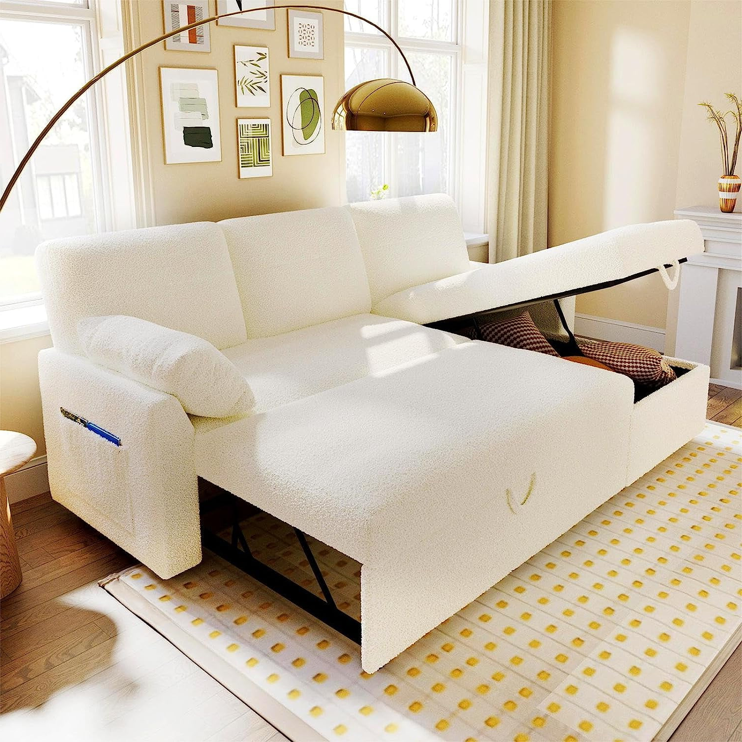 Papajet Sofa Bed, Sleeper Sofa- 2 In 1 Pull Out Couch Bed With Storage ... within Finding the perfect balance between comfort and functionality in your living space