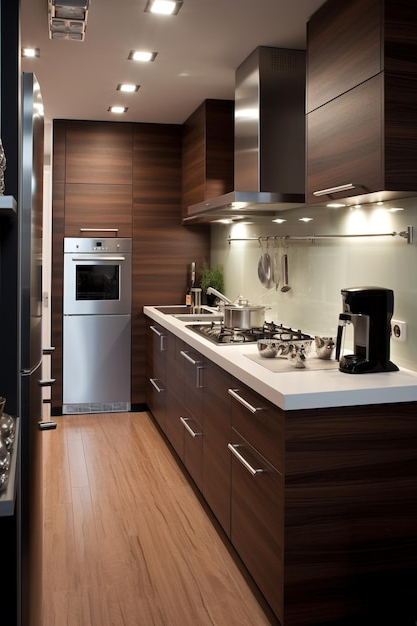 Premium Ai Image | Kitchen With Small Space And Modern Design with regard to Modern Kitchen Design For Small Space