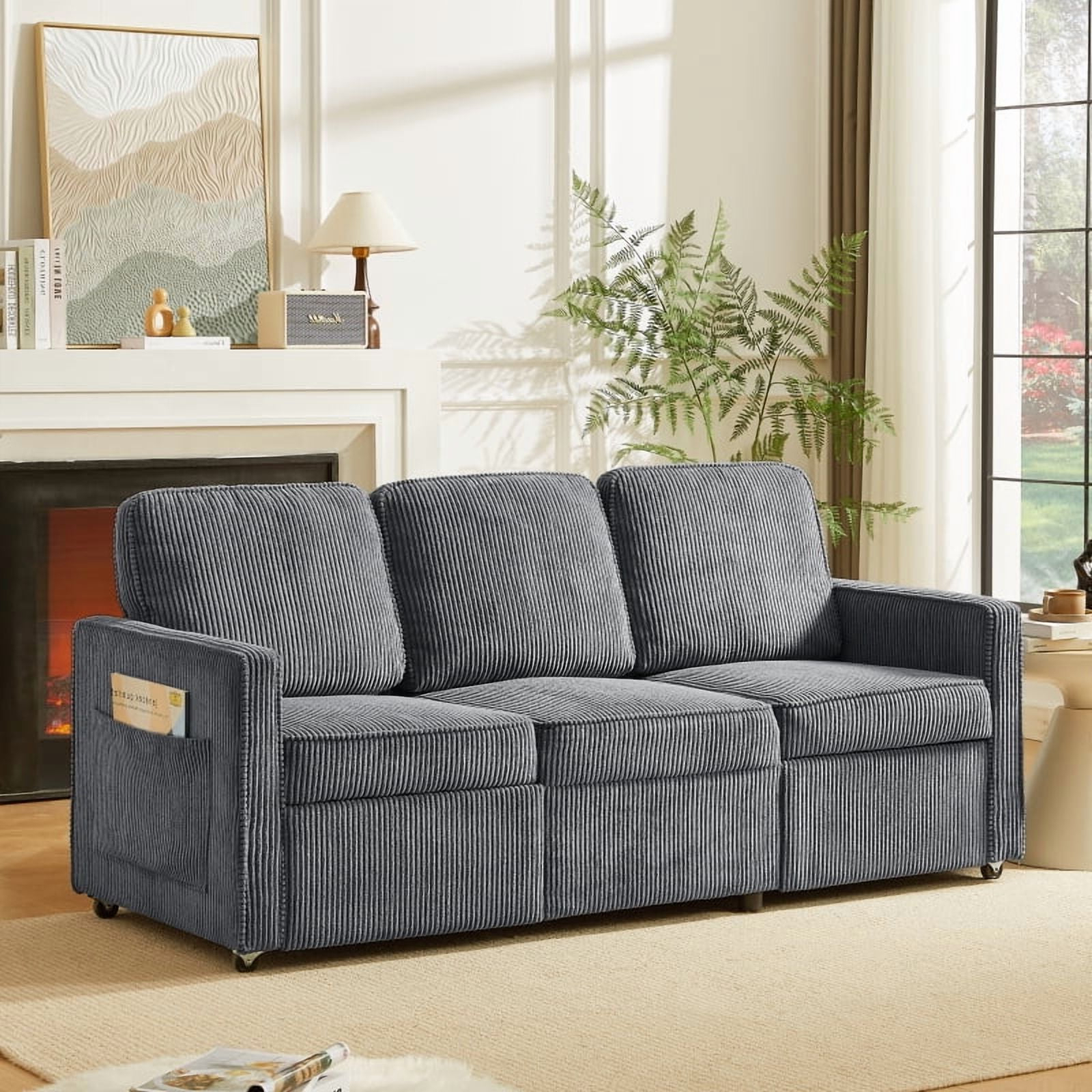 Retractable 3-Seater Sofa Bed, Easy Assembly, Compact For Small Spaces ... in Making the most of your living room with versatile sofa bed solutions