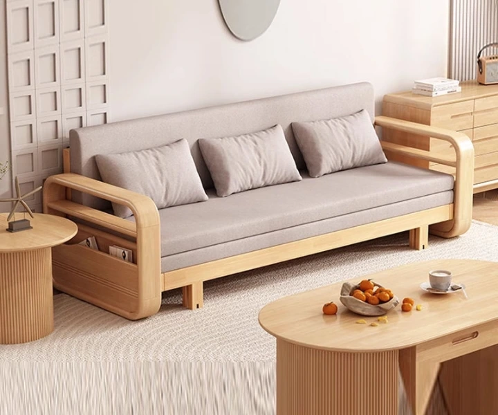 Sofa Cum Bed Simple Solid Wood Living Room – Kuber Furniture pertaining to Couch Bed Simple