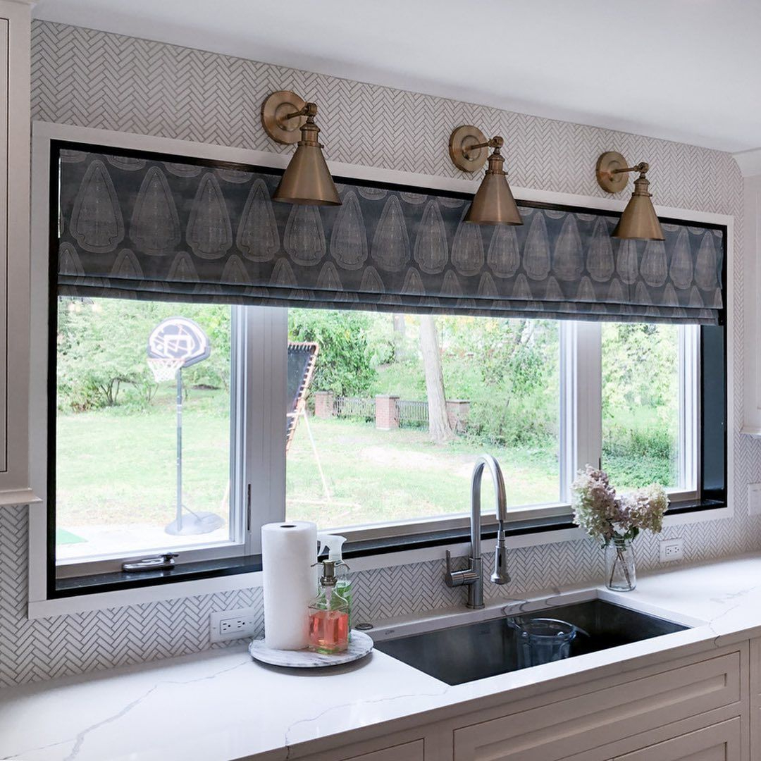 Spectacular Valance Ideas For Kitchen Matching Blind And Curtains in Modern Kitchen Valance Curtains