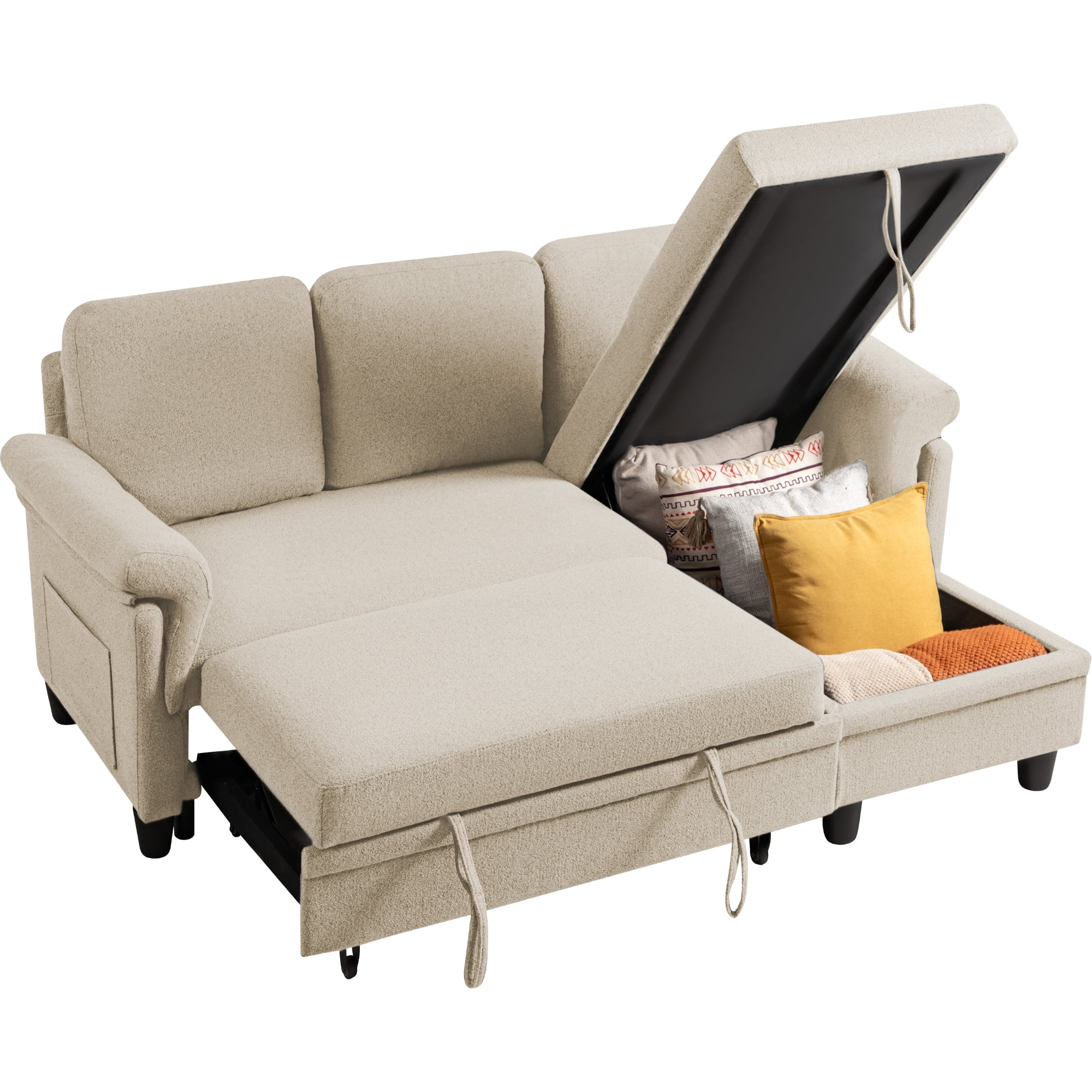 Vineego Sofa Couch - Sleeper With Storage &amp;amp; Pull-Out Bed - Walmart.com throughout How to Choose the Perfect Storage-Integrated Sleeper Sofa for Your Home